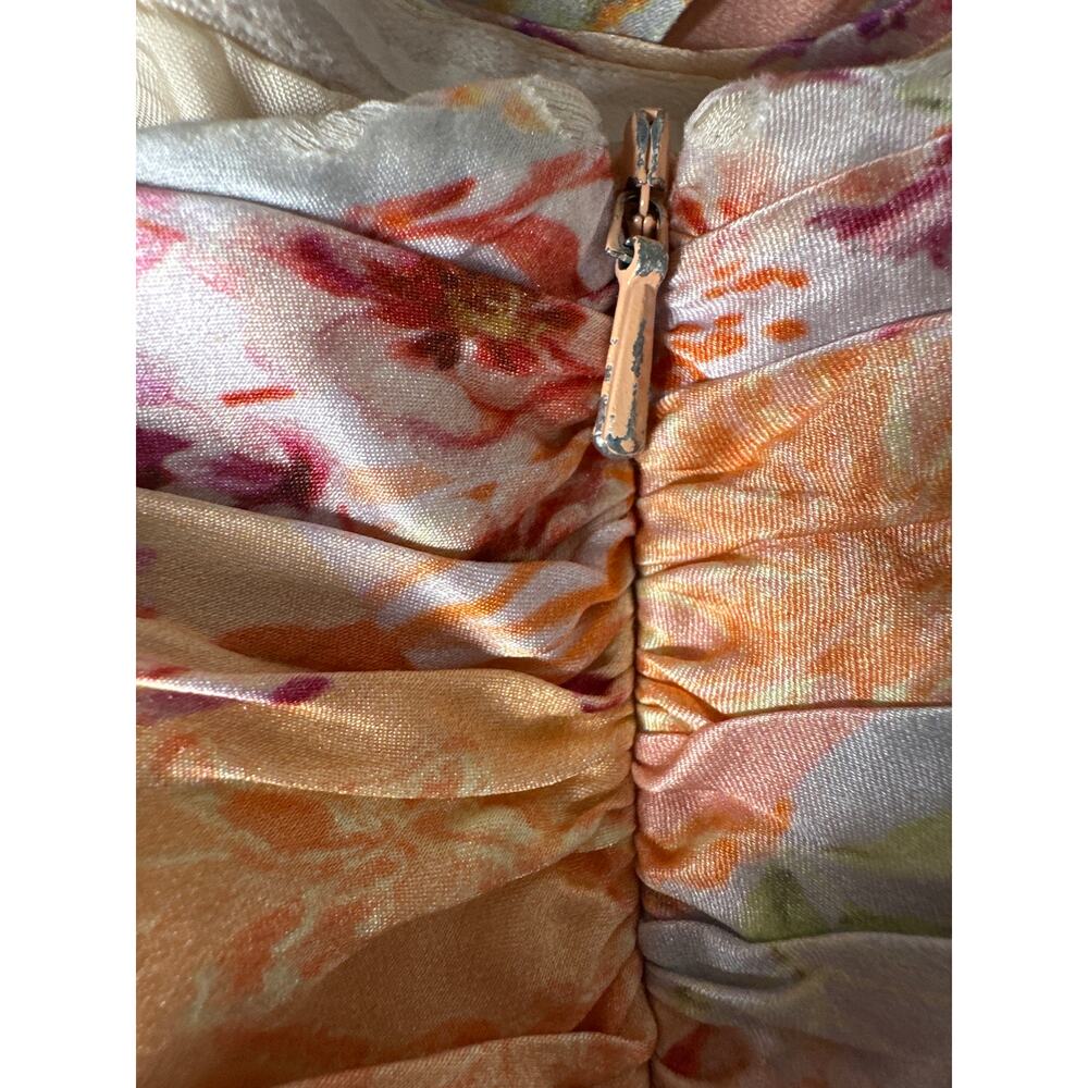 AMUR Kallia Jumpsuit 100% Silk Floral Patchwork Strapless Wide Leg Multicolor 6 - Picture 8 of 10
